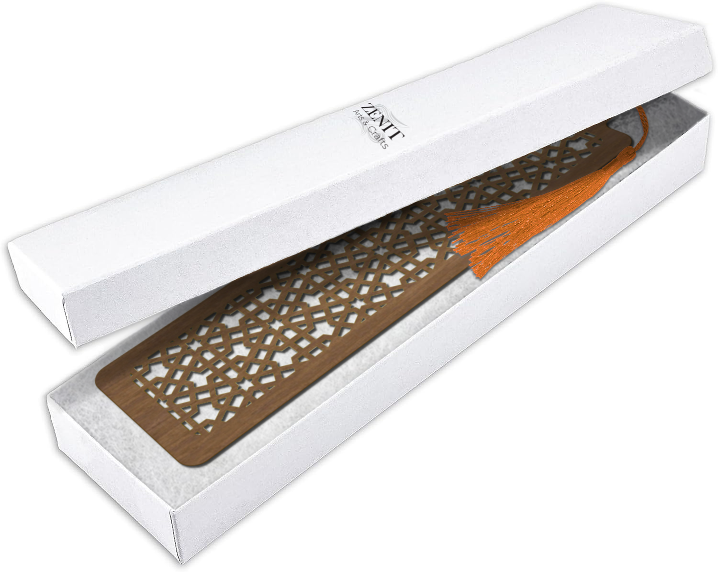 Handmade Wooden Bookmark with Silky Tassel - "Timeless Patterns" Collection