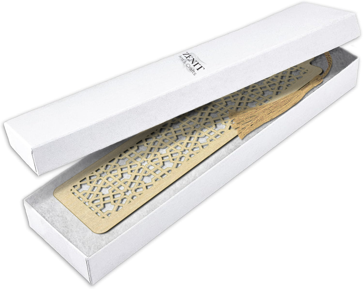 Handmade Wooden Bookmark with Silky Tassel - "Timeless Patterns" Collection