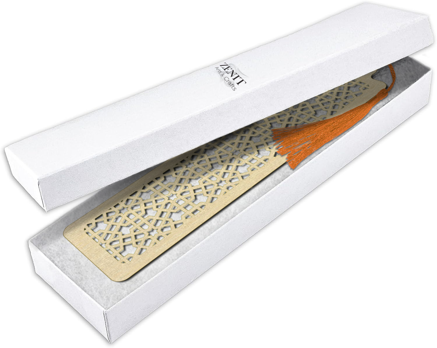 Handmade Wooden Bookmark with Silky Tassel - "Timeless Patterns" Collection