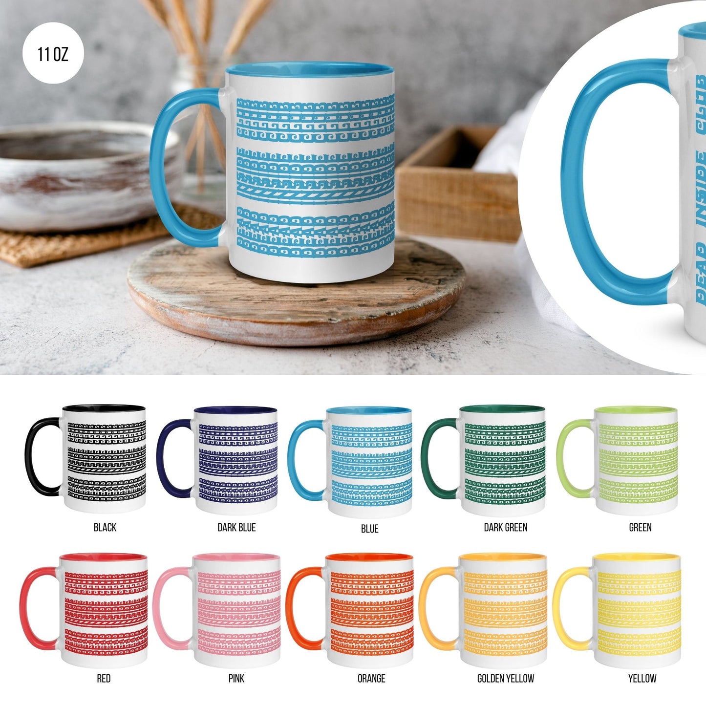 Hidden Message Funny Ceramic Coffee Mug — Model DIC | Color Inside (10 Colors)