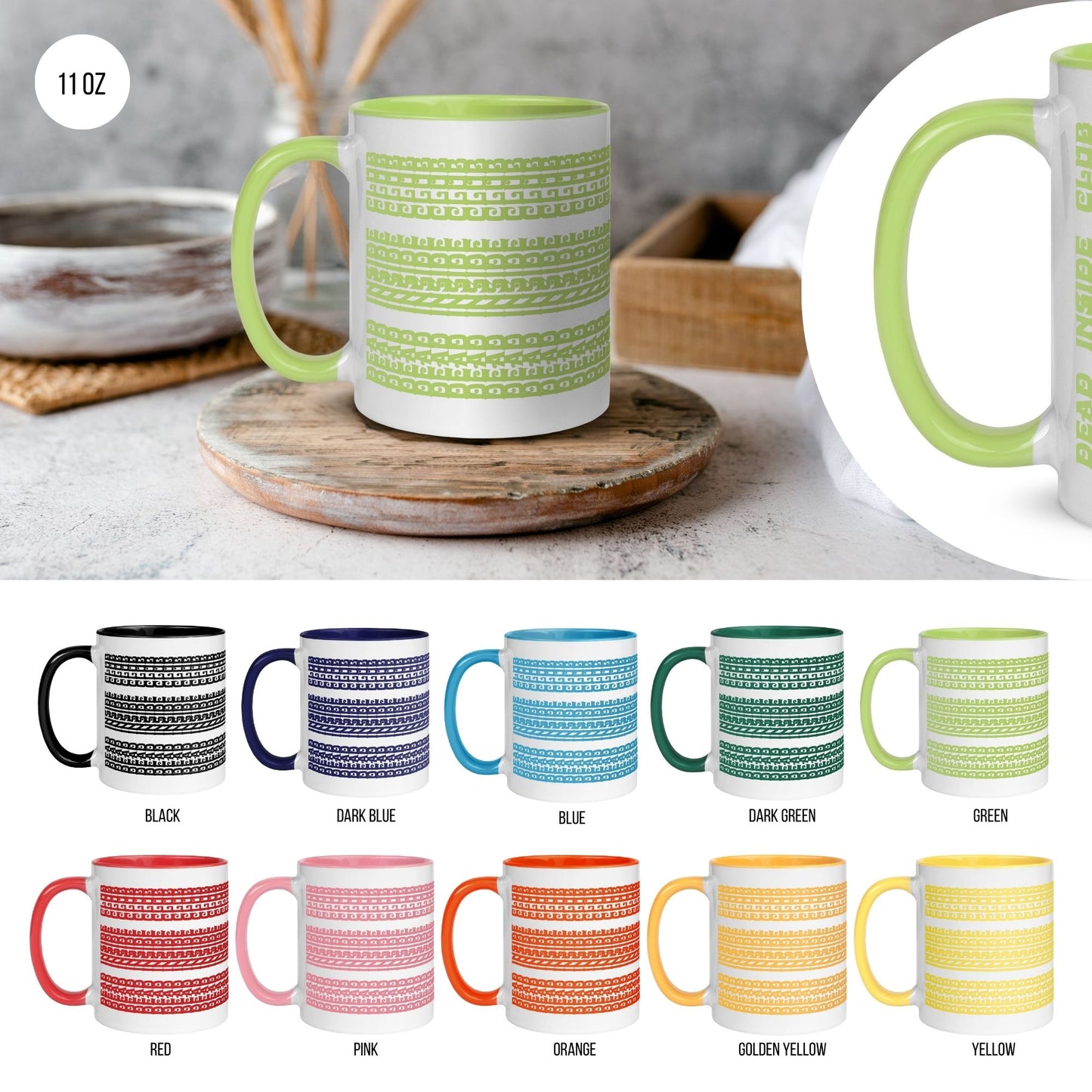 Hidden Message Funny Ceramic Coffee Mug — Model DIC | Color Inside (10 Colors)