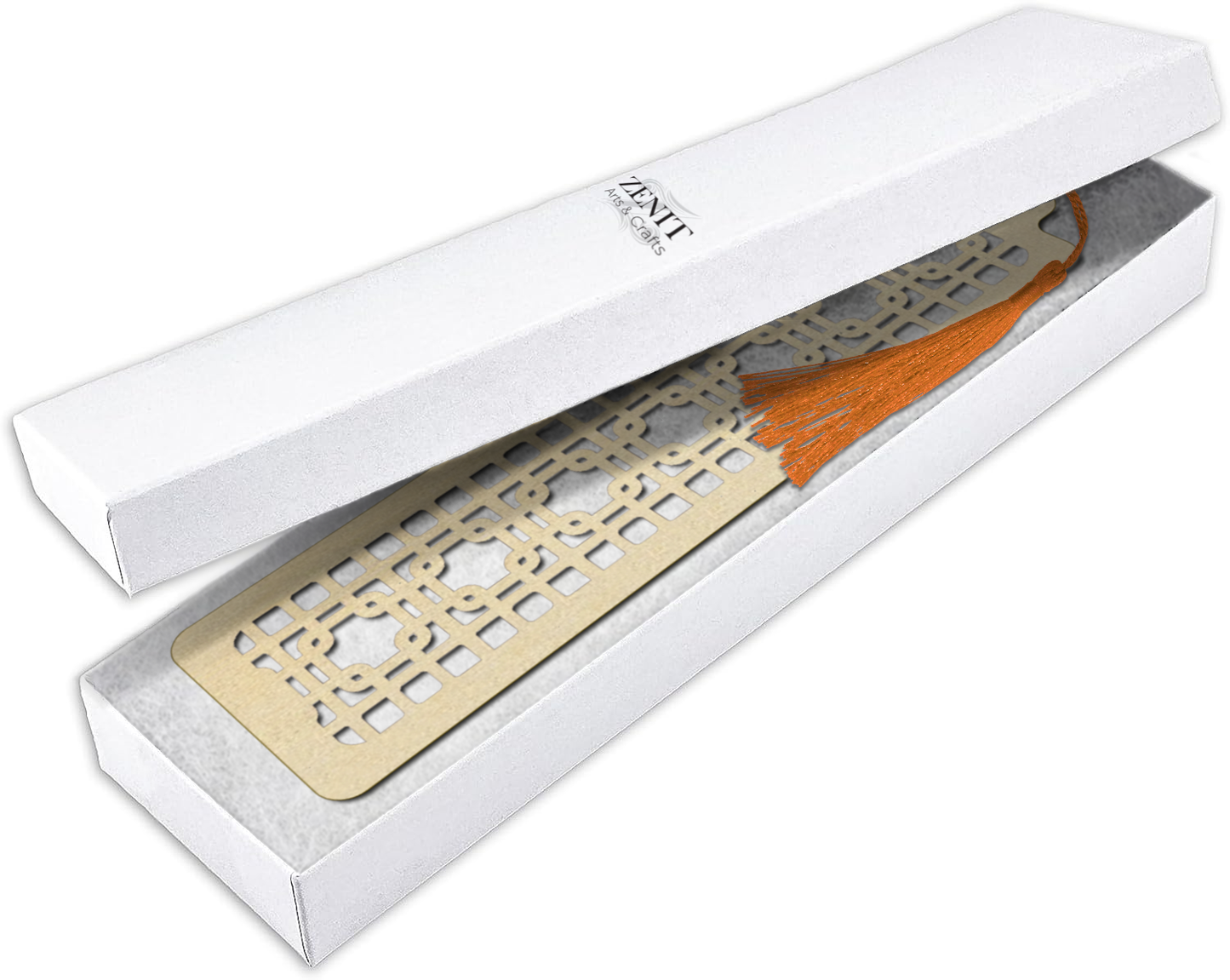 Handmade Wooden Bookmark with Silky Tassel - "Timeless Patterns" Collection