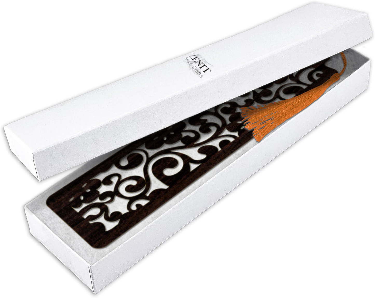 Handmade Wooden Bookmark with Silky Tassel - "Timeless Patterns" Collection