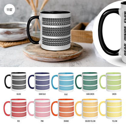 Hidden Message Funny Ceramic Coffee Mug — Model DIC | Color Inside (10 Colors)