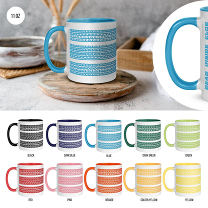 Hidden Message Funny Ceramic Coffee Mug — Model DIC | Color Inside (10 Colors)