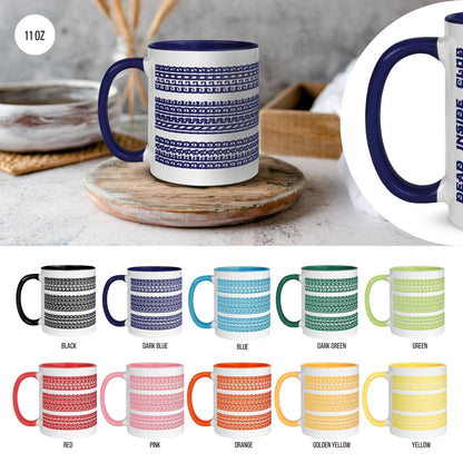 Hidden Message Funny Ceramic Coffee Mug — Model DIC | Color Inside (10 Colors)