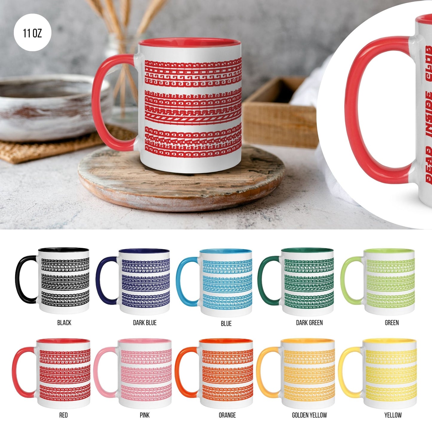 Hidden Message Funny Ceramic Coffee Mug — Model DIC | Color Inside (10 Colors)